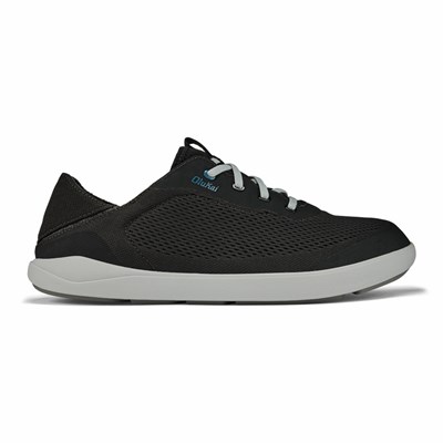 Black / Blue Coral OluKai Moku Pae Men's Sneakers | 08571-CMLE