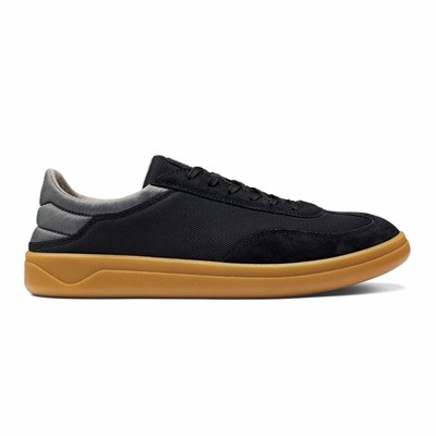 Black / Dark Grey OluKai Pūnini Men's Sneakers | 81207-WVJH