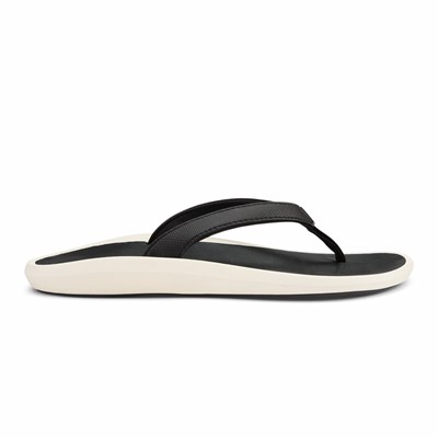 Black / Dark Grey OluKai Pī‘oe Women's Sandals | 25430-OVEX