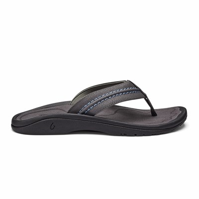 Black OluKai Hokua Men's Sandals | 60134-FBEG