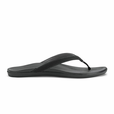 Black OluKai Ho‘ōpio Women's Sandals | 12783-ATIF