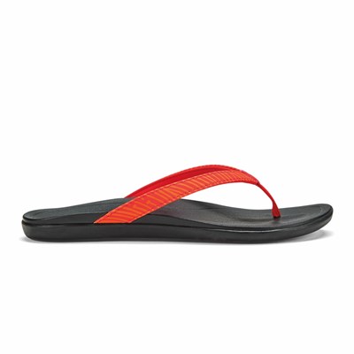 Black OluKai Ho‘ōpio Women's Sandals | 32590-RDMV