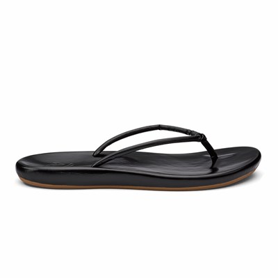 Black OluKai Huawai Women's Sandals | 32705-QUAG