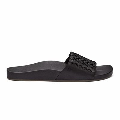 Black OluKai Kāmola Women's Sandals | 30529-TBQN