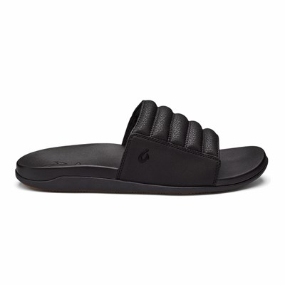 Black OluKai Maha 'Olu Men's Sandals | 53927-ZLHF