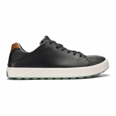 Black OluKai Wai‘alae Men's Golf Shoes | 85069-NLQF