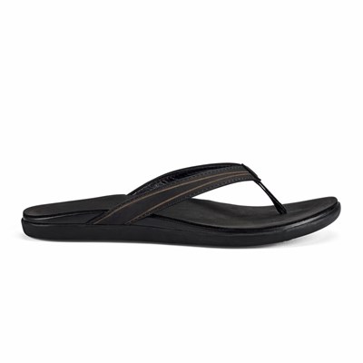 Black OluKai ‘Aukai Women's Sandals | 94836-ZYFL