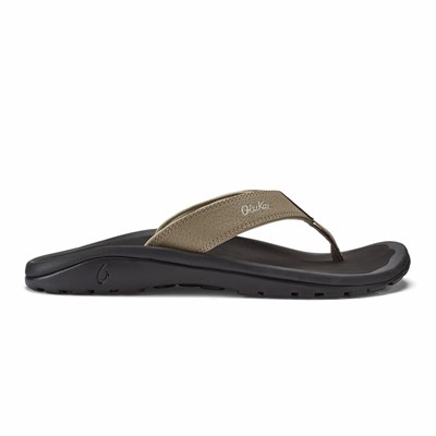 Black OluKai ‘Ohana Men's Sandals | 91258-ORMI