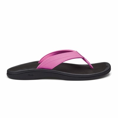 Black OluKai ‘Ohana Women's Sandals | 63809-VUCN