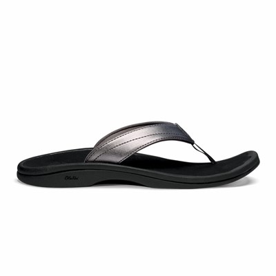 Blue Grey / Black OluKai ‘Ohana Women's Sandals | 82340-PAJQ