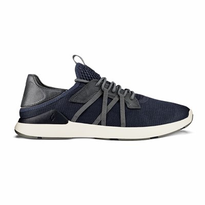 Blue / Grey OluKai Mio Lī Men's Sneakers | 07619-FMDX