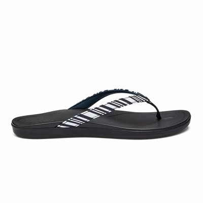 Blue / Stripes OluKai Ho‘ōpio Women's Sandals | 07948-ISZE