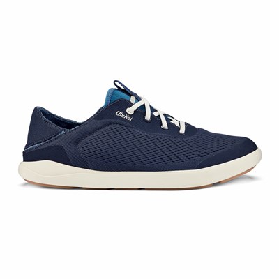 Blue / White OluKai Moku Pae Men's Sneakers | 52794-XEIM