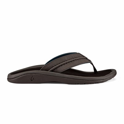 Brown OluKai Hokua Men's Sandals | 57689-QNKV