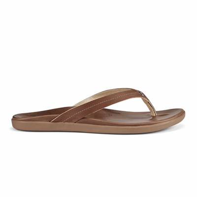 Brown OluKai Honu Women's Sandals | 51720-AIRJ