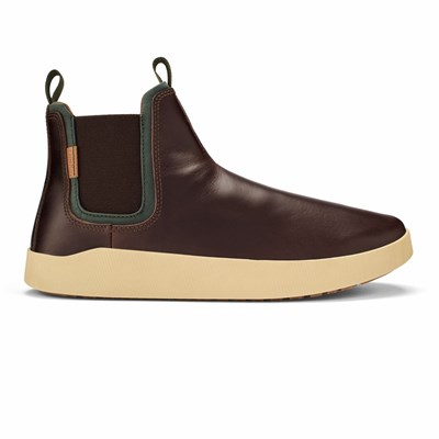 Brown OluKai Mīkole Men's Boots | 73145-CVUX