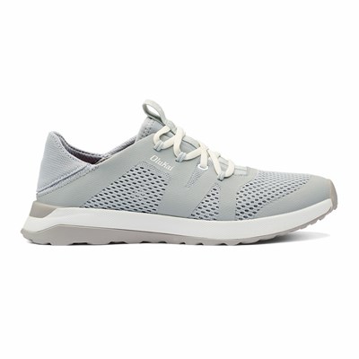 Grey OluKai Huia Women's Sneakers | 47015-SIAZ