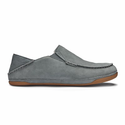 Grey OluKai Kīpuka Hulu Men's Slippers | 97015-XCTR