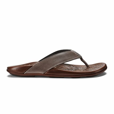 Grey OluKai Mekila Men's Sandals | 10725-UHRD