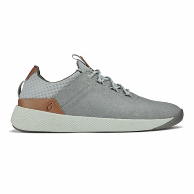 Grey OluKai Nanea Lī Men's Sneakers | 30649-KUIG