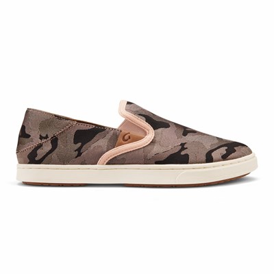 Pink / Camo OluKai Pehuea Pa‘i Women's Sneakers | 37861-KZYD