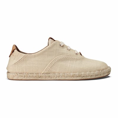 White OluKai Kaula Pa‘a Lī Women's Sneakers | 02963-VPYN