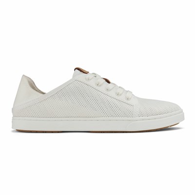 White OluKai Pehuea Lī Women's Sneakers | 30685-UVAQ