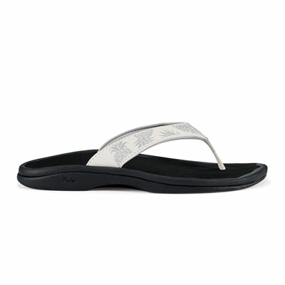 White OluKai ‘Ohana Women's Sandals | 04689-XIKH